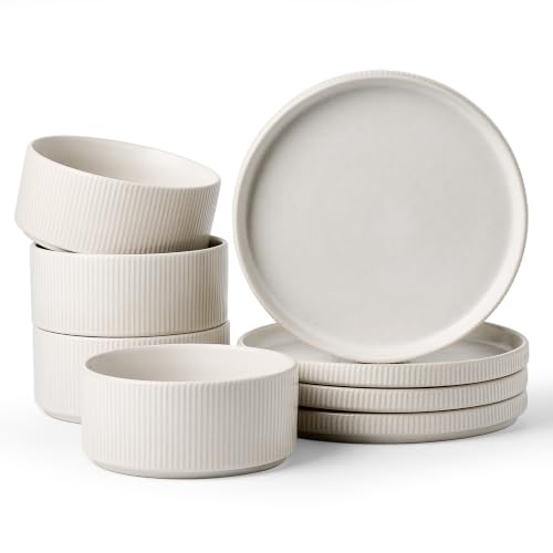 Ceramic Dinnerware Sets for 4 (Matte White)