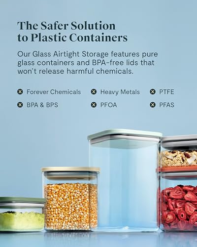 1 qt Glass Airtight Food Storage Container with Lid (Mist / 1qt Container)