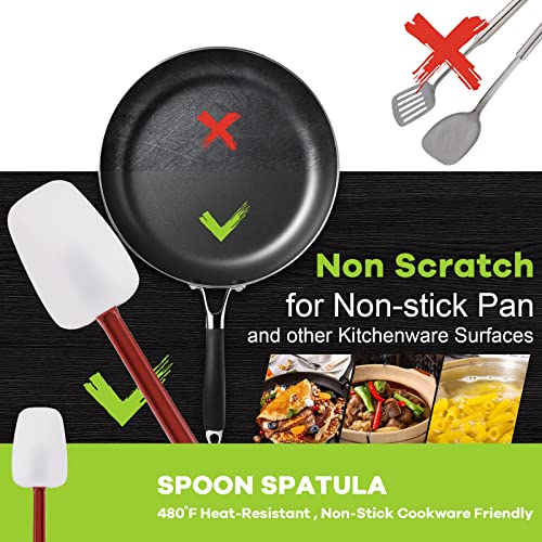 Silicone Rubber Spoonulas Pack of 3 (3 Spoonula(9.5/14/16Inches))