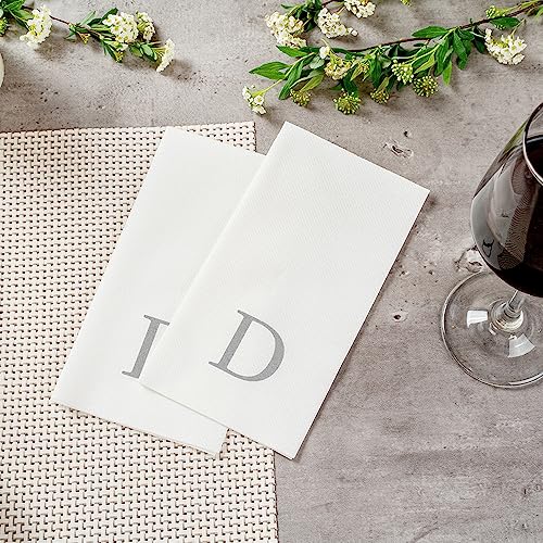 Silver Letter D Monogram Linen (Silver / 2000 Count / D)