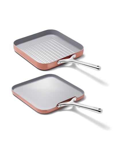 11" Non Stick Square Griddle Pan and Grill Pan Duo (Perracotta / Griddle & Grill Pan Duo)