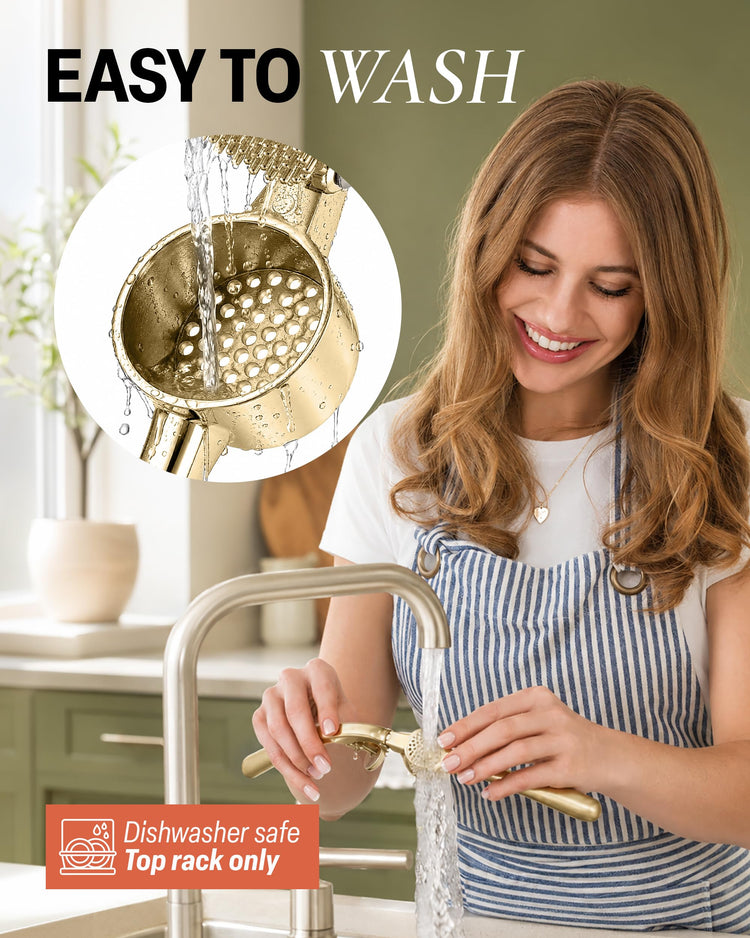Large Premium Garlic Press Set (Extra Large | Gold)