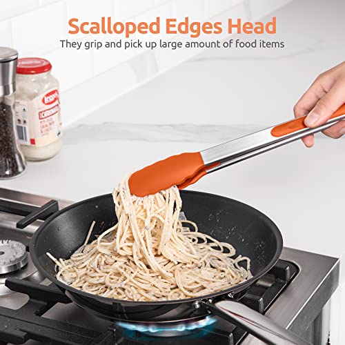 Kitchen Tong for Cooking (Orange / 12 inch)