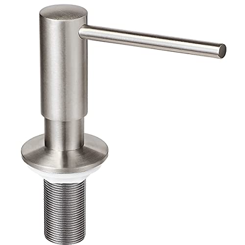 Brass Brushed Nickel Soap Dispenser for Kitchen Sink (Brushed Nickel)