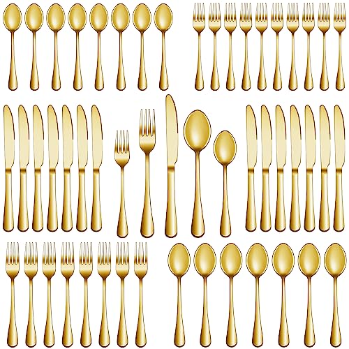30 Pcs Gold Silverware Set Service for 6 (Gold)