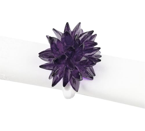 Crystal Design Collection Napkin Rings (Dark Purple / 2"x2")