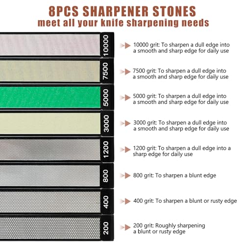 RUIXIN PRO 8 Pcs Diamond Knife Sharpening Stones for RUIXIN PRO RX