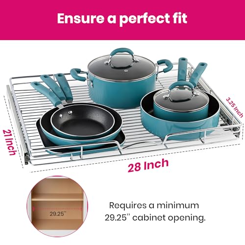 Heavy Duty Pull Out Cabinet Organizer (28"W x 21"D)