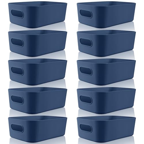Blue Plastic Storage Bins (Blue / 8 x 5.7 x 3 in)
