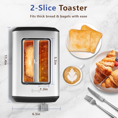 2 Slice Touchscreen Toaster with bagel function (Silver / 2 Slice)
