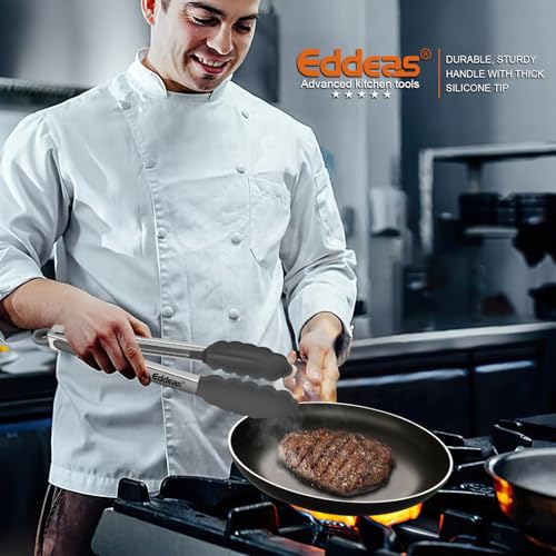 Kitchen Tongs Up To 600°F Silicone Tongs for Cooking 7 (7+9+12 inch / Grey Silicone 3Pcs)