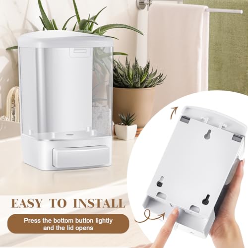 4 Pcs Wall Mounted Soap Dispenser (White / 33.8 oz 1000 ml)