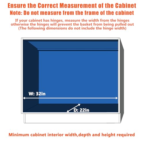 Pull Out Cabinet Organizer (1 Tier / 31½"W x 21½"D)