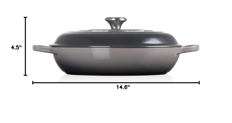 Enameled Cast Iron Signature Braiser (Oyster / 5 Qt)
