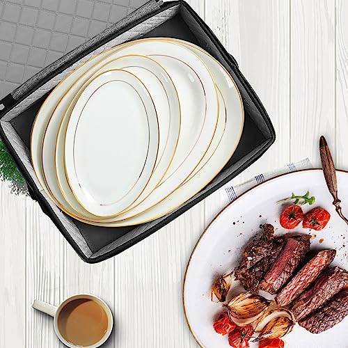 Quilted Platter Storage Case 2PACK (2 Pack Platter storage Case Quilted Hard Shell)