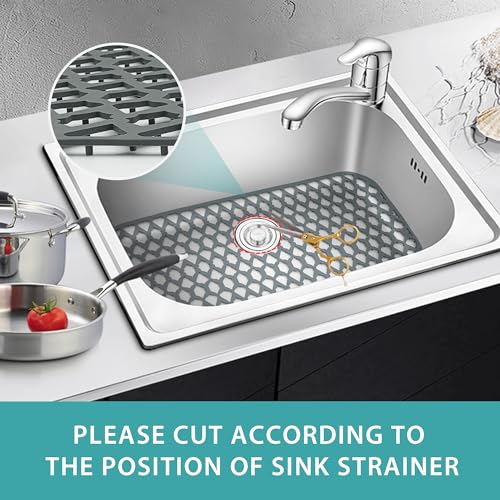 Silicone Kitchen Sink Protectors Mats (Gray (1 Pack))