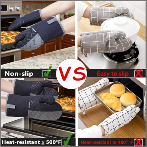 Oven Mitts and Pot Holders Sets 6pcs (Black)