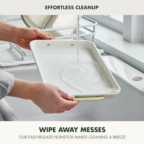 Bakeware 13" x 9" Ceramic Nonstick Quarter Sheet Pan (13" x 9" Quarter Sheet Pan / Cream)
