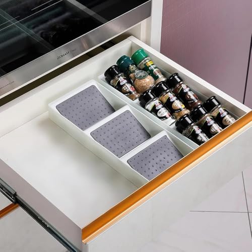 Small spice drawer organizer insert (White / 1 Pack)