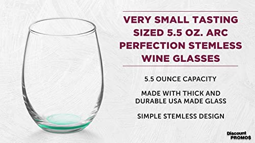 Stemless Wine Glasses by ARC 5.5 oz. Set of 12 (Blank - Green / 12 Glasses)