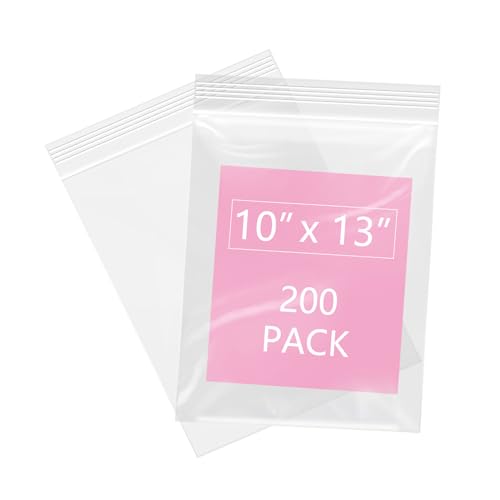 200 Pcs 10" x 13" Clear Zip Bags (10" x 13")