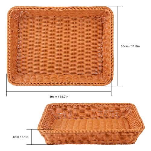6 Pack 16 Inch Brown Wicker Bread Basket (6 Pack 16 Inch Brown)