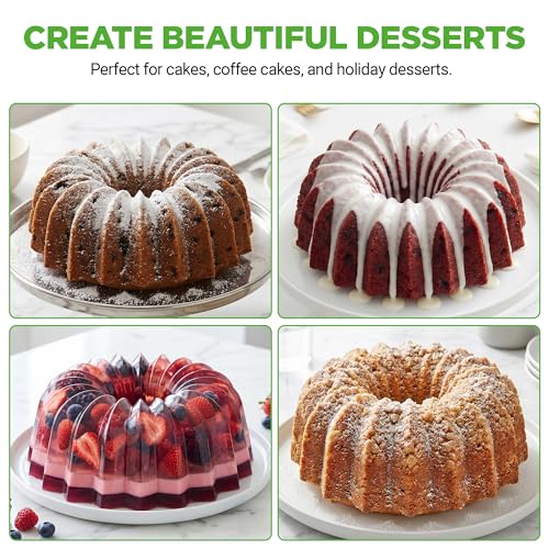 Cake Pan 10 Cups Die Cast Fluted Aluminum Cake Mold (Lines)