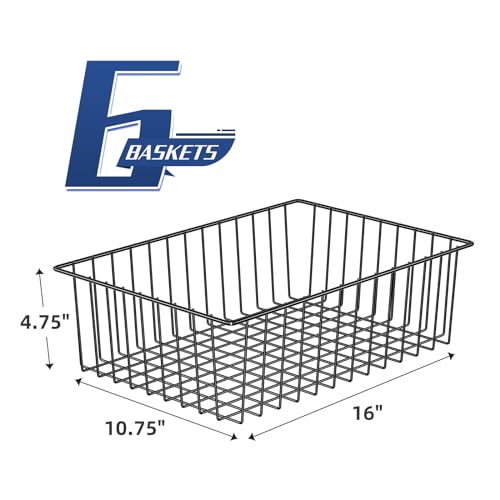 6 Pack Large Metal Wire Baskets for Storage (6 pack)