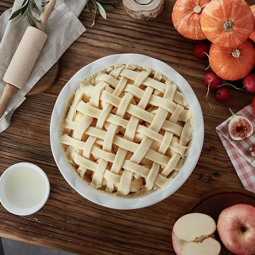 36oz Ceramic Pie Pan (White(2 PCS) / 36 OZ)