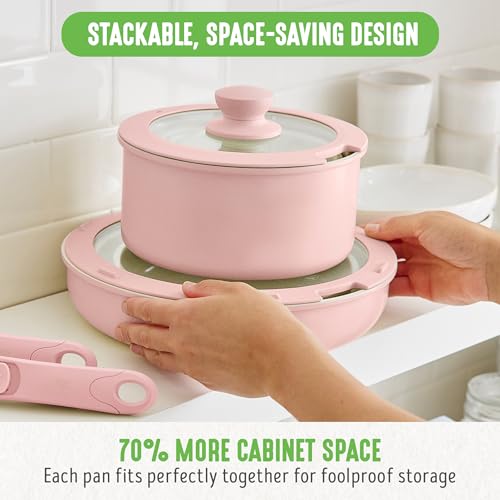 10 Piece Nonstick Pots & Pans Set (Dusty Rose)