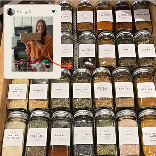 Minimalist Spice Jars with Labels