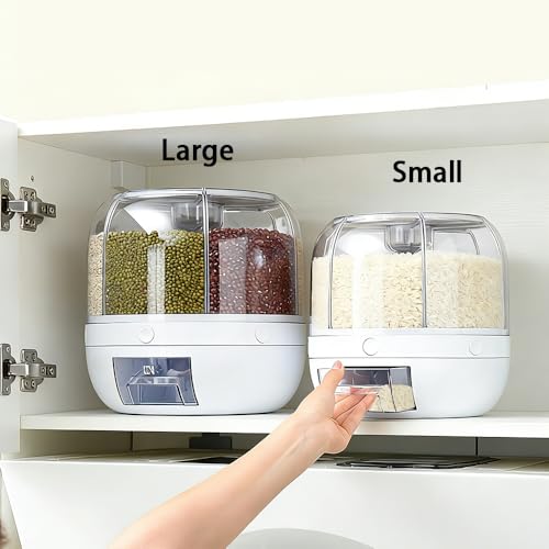 Rotating Grain Storage Bin 6 Grids Rice Container One (Small)