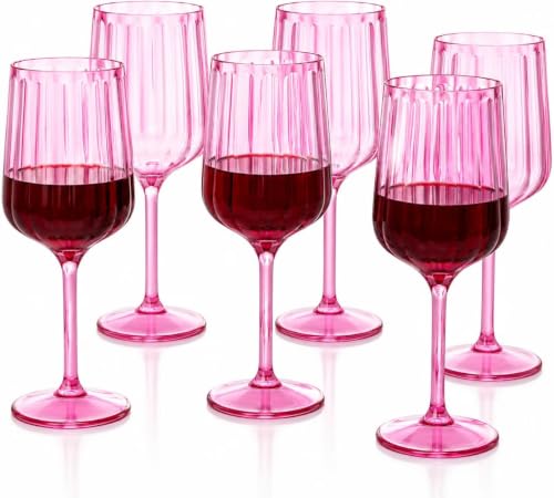Acrylic Lucia Stemmed Goblets (Wine Glass / Hot Pink)
