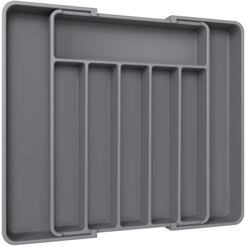 Silverware Drawer Organizer (Large / Grey)