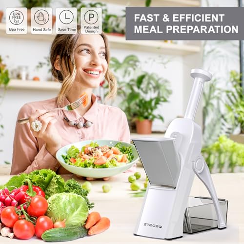 Safe Mandoline Slicer for Kitchen (White)