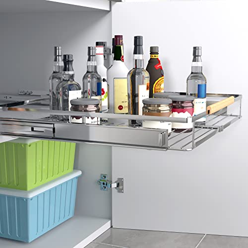 2Pack Expandable Pull Out Cabinet Organizer (2Pack / Small,12.2"~17.9" W x 22.5" D)