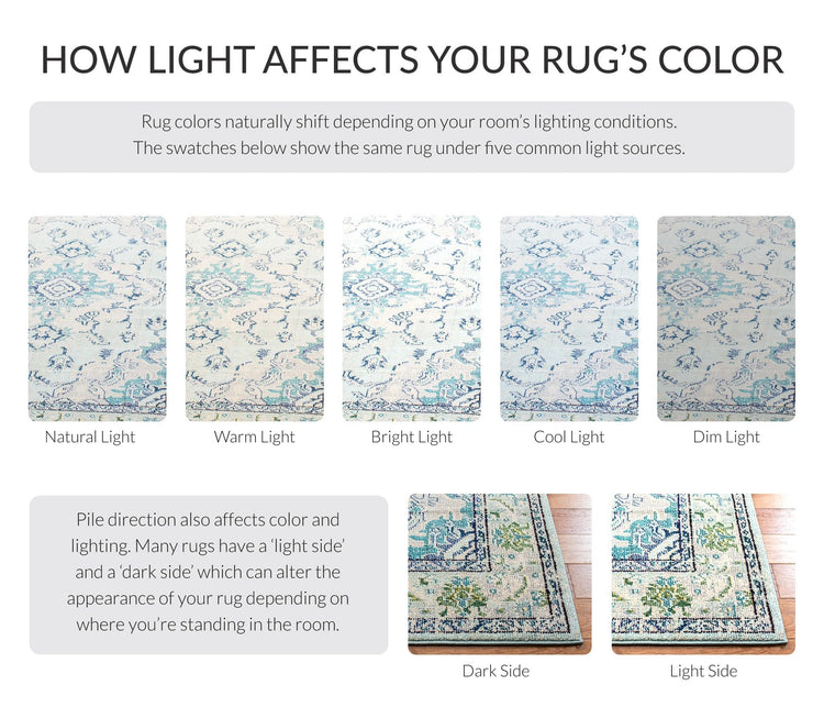Monaco Collection Area Rug (3' (Round) / Light Blue / Ivory)