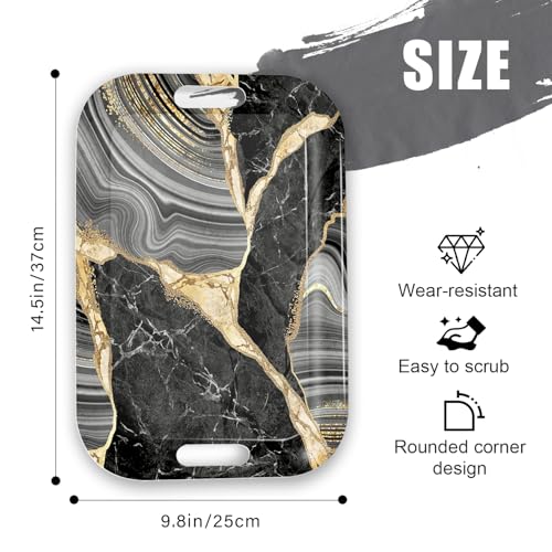 Serving Trays with Handles (Abstract Background Black Marble)