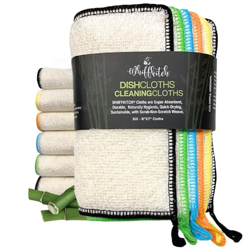Dishcloths Kitchen Dishrag Cleaning Scrub Reusable 6pk 6x7in (Multi Color / 6" x 7" -6 Pack)