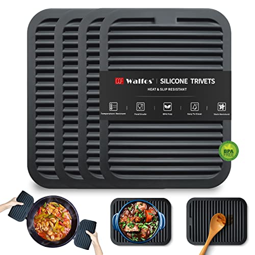 Trivets for Hot Dishes (8.5x11in, 4 Black Rectangle)