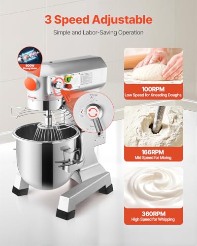 30Qt Commercial Food Mixer Timing Function 1250W Commercial Mixer (30 Quart / Food Mixer)