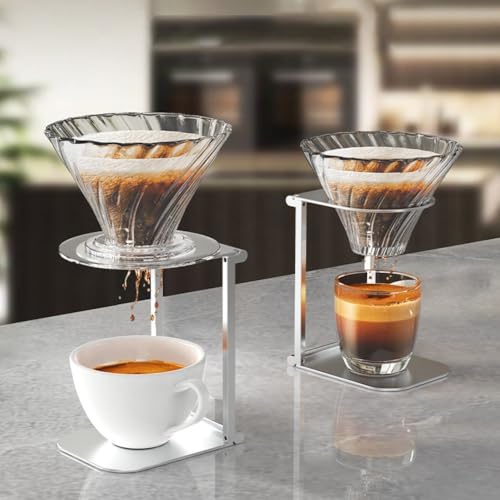 Coffee Drip Holder with Base Coffee Dripper Stand Coffee Filter Holder Portable Espresso Tool for Outdoor Travel Camping (12.3x9.5x7.7cm)