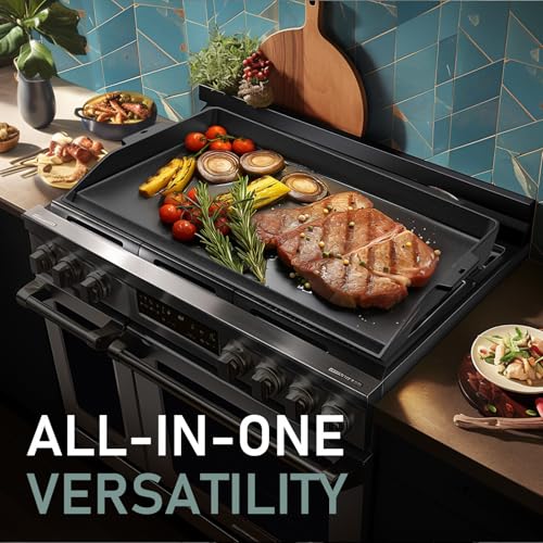 23" x 16" Cast Iron Griddle for Gas Grill and Stove Top Flat Top (23" x 16" x 2.6")