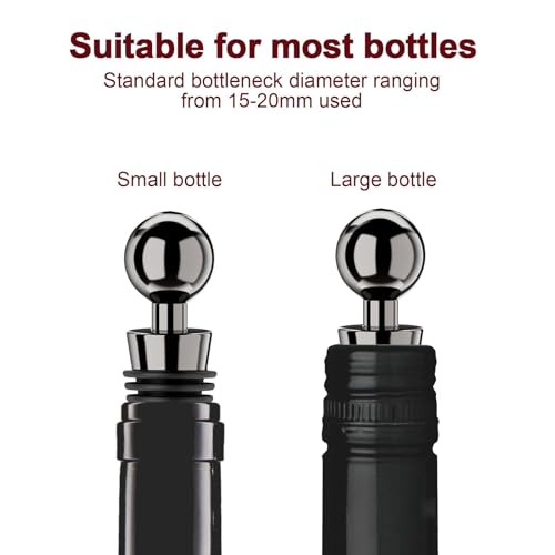 Vacuum Wine Bottle Stoppers 6Pcs (Black / 6 Pack)