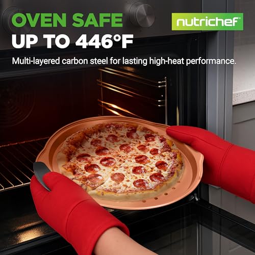 13 Inch Nonstick Pizza Tray (Copper / 1 Pack)