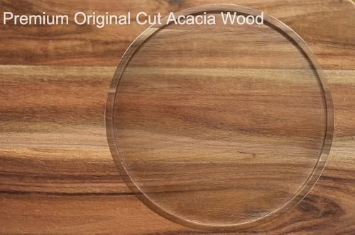 10" Acacia Wood Lazy Susan Organizer Kitchen Turntable for Cabinet Pantry Table Organization (Acacia One Pack / 10")