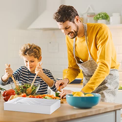 Kitchen Silverware Drawer Organizer and Storage Deep Cookware Utensil Cutlery Rack Office Drawer Organizer Tray Amazon Basics Kitchen Home Gadgets Rv Storage Solutions Wedding Registry Must Haves 2025 (White / 7 Slots)