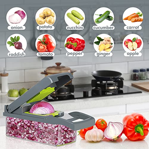 Vegetable Chopper Onion Cutter (8 blade / Gery)
