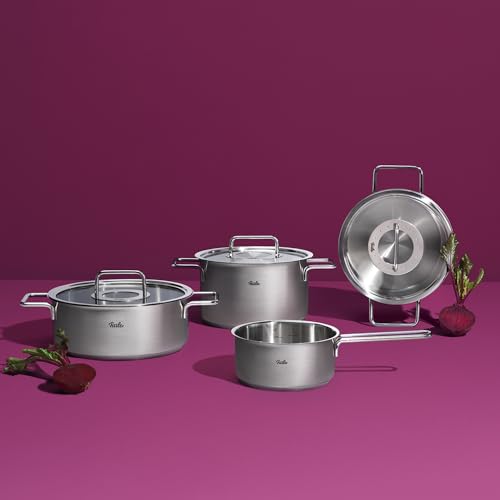 Pure Collection 4.1 Quart Stainless Steel Rondeau with Glass Lid (4.3 Quarts)