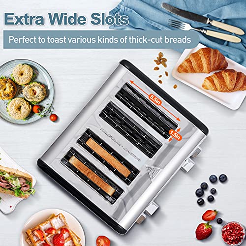 4 Slice Stainless Steel Toaster with Digital Display (Black Stainless Steel / 4 Slice)